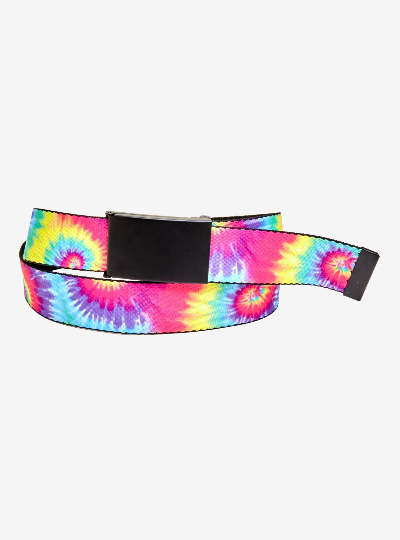 Rainbow Tie Dye Web Belt, , hi-res