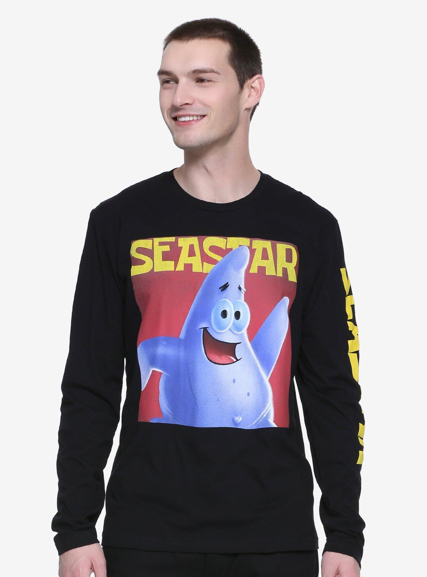 SpongeBob SquarePants Starfish Long Sleeve T-Shirt - BoxLunch Exclusive, BLACK, hi-res
