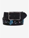 Embroidered Flower Faux Leather Belt, MULTI, hi-res