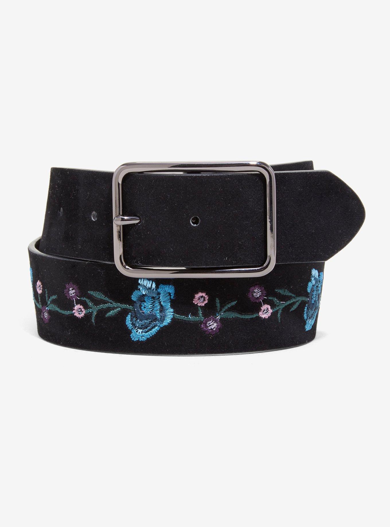 Etched Floral Faux Leather Belt main image 1