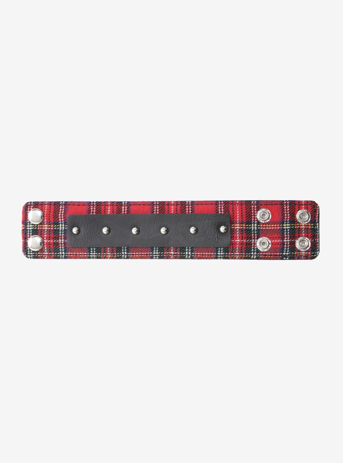 Red Plaid Wrist Cuff, , hi-res