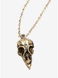 Blackheart Gold Bird Skull Necklace, , hi-res