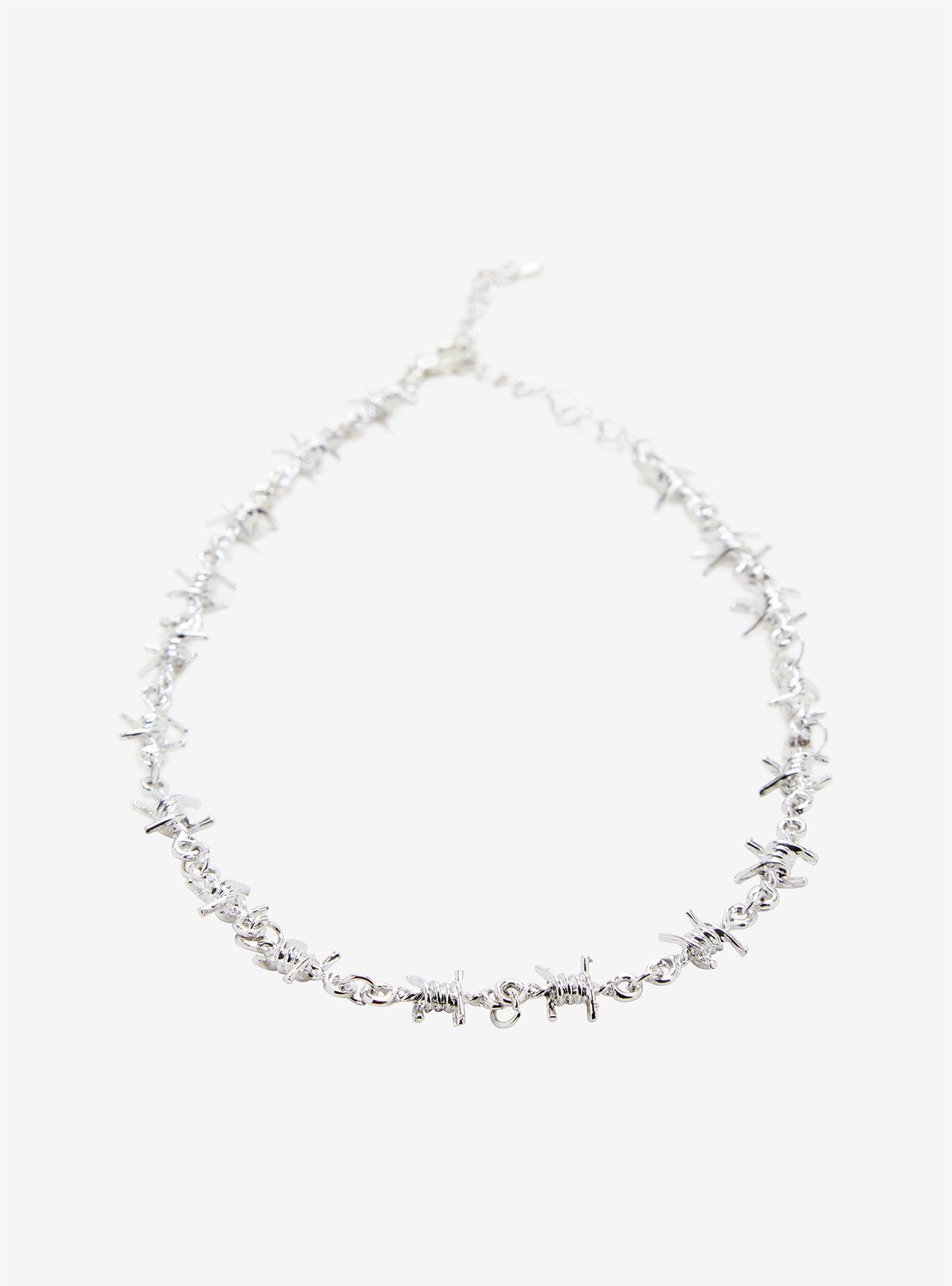 Blackheart Barbed Wire Metal Choker, , hi-res