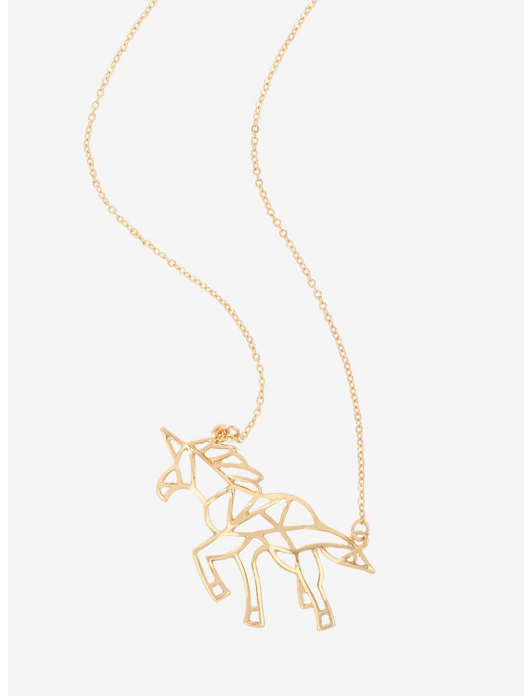 Geometric Unicorn Necklace, , hi-res