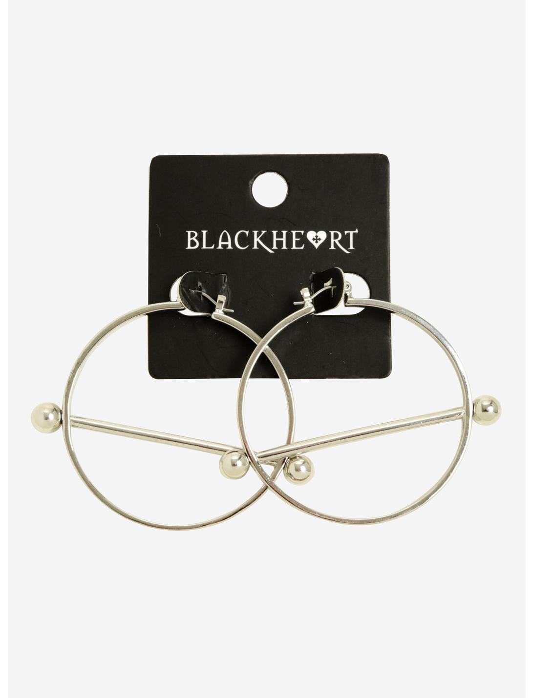 Blackheart Pierced Hoop Earrings, , hi-res