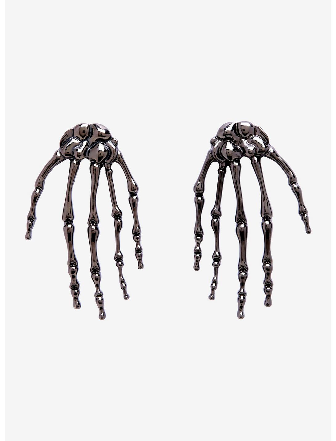 Blackheart Skeleton Hands Earrings, , hi-res