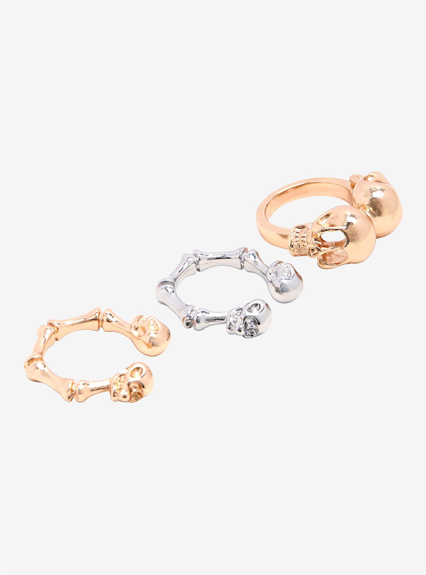 Blackheart Skull & Bones Ring Set, , hi-res