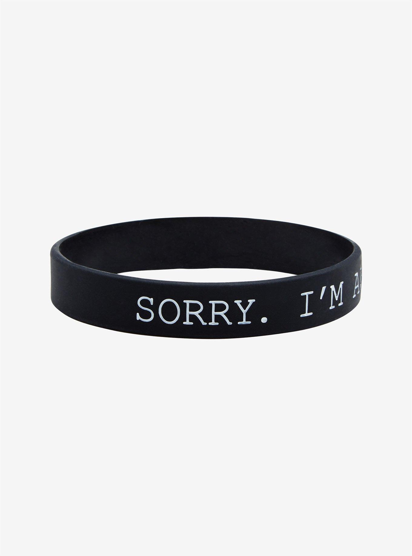 Sorry I'm Awkward Rubber Bracelet, , hi-res