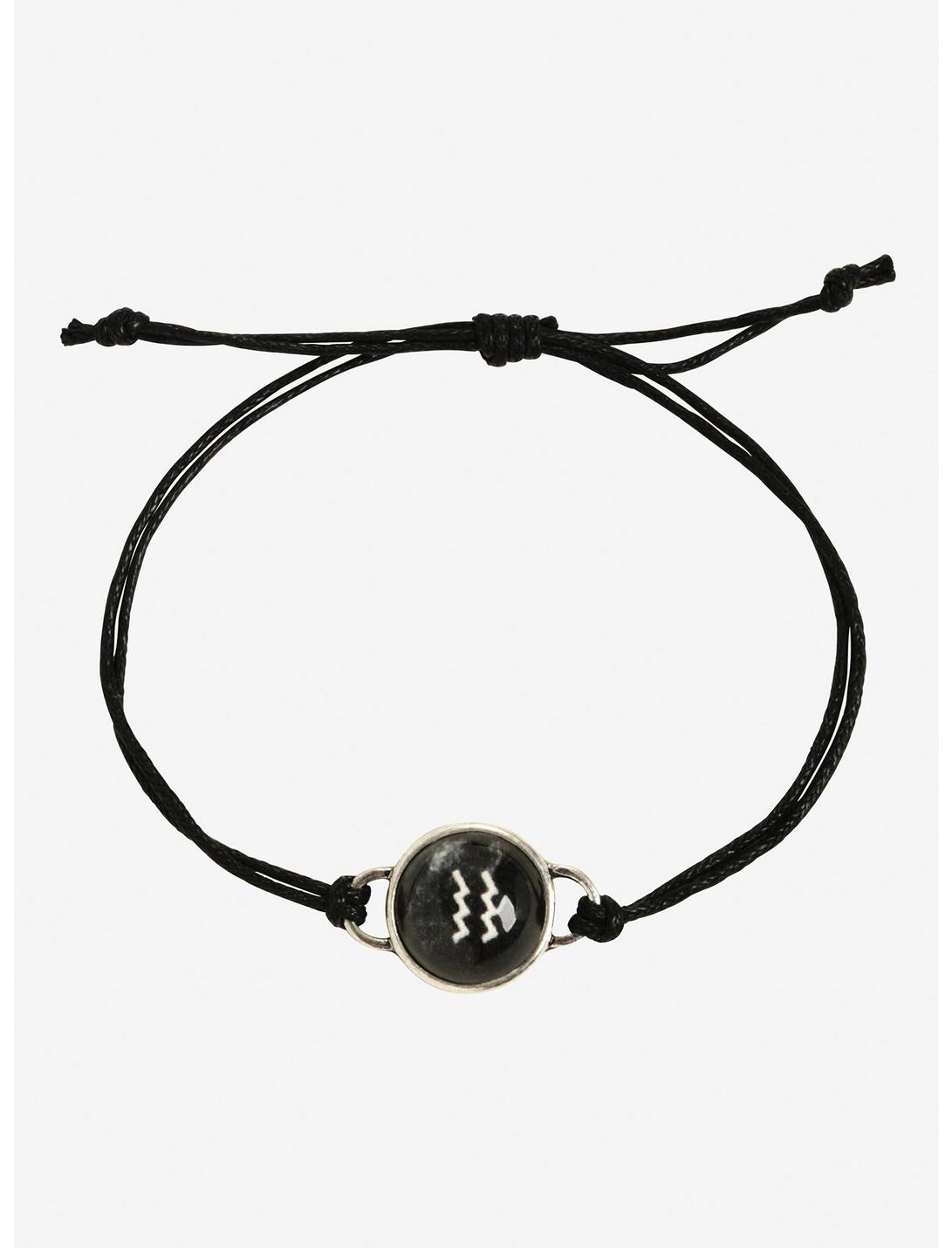 Blackheart Aquarius Zodiac Cord Bracelet, , hi-res