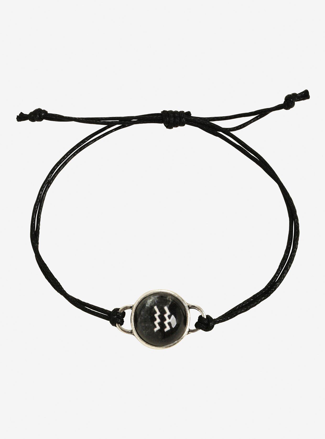 Blackheart Aquarius Zodiac Cord Bracelet, , hi-res