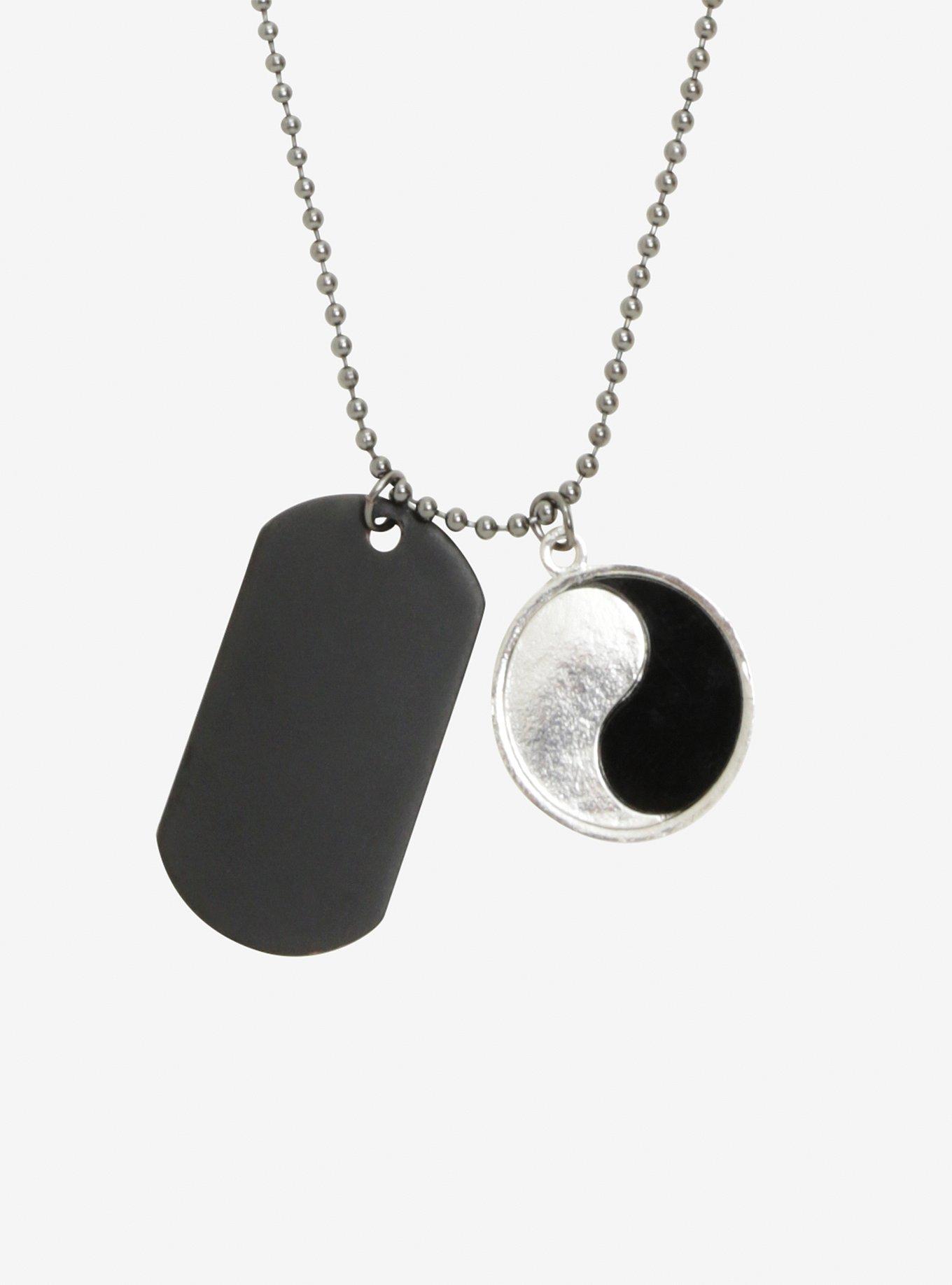 Yin-Yang Dog Tag Guys Necklace, , hi-res