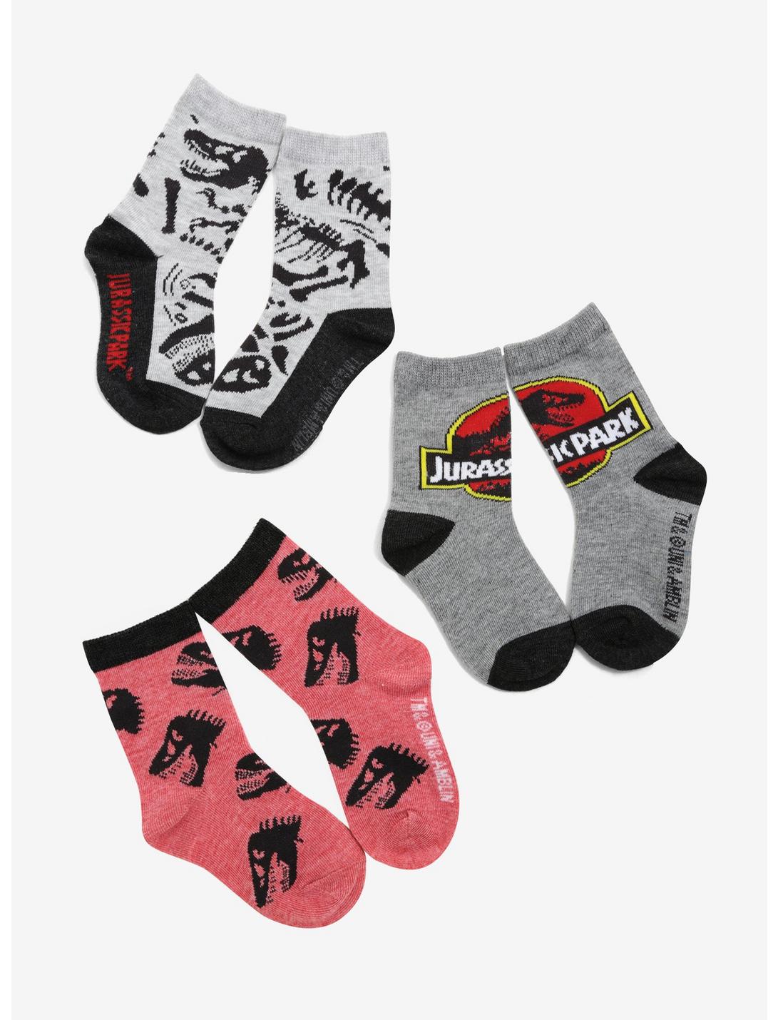Jurassic Park Toddler Crew Socks 3 Pair - BoxLunch Exclusive, , hi-res