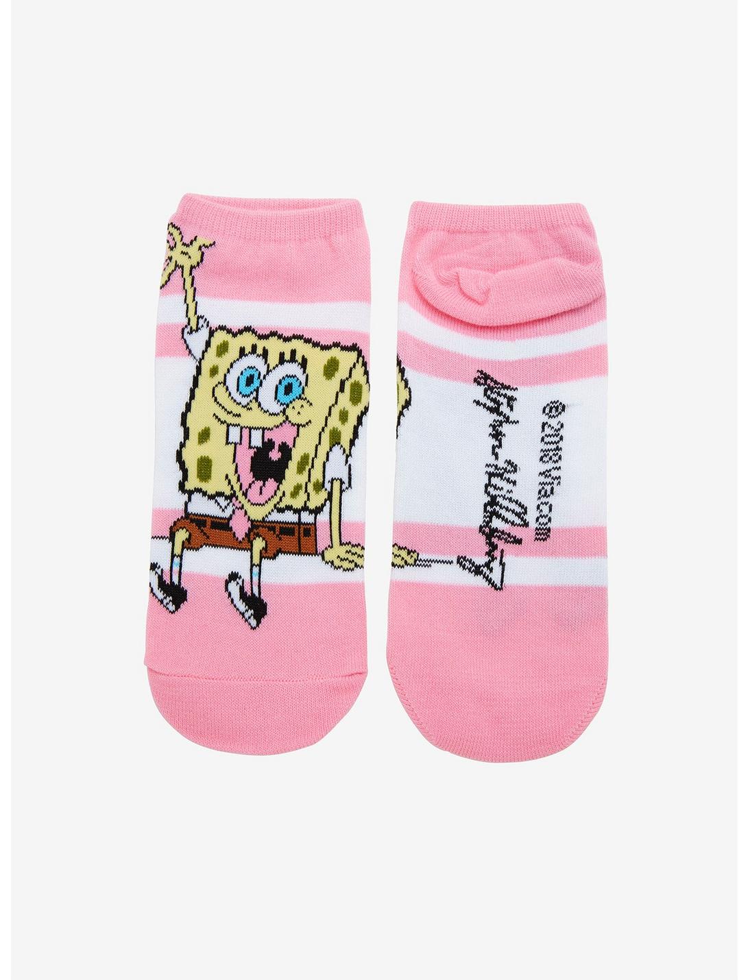 SpongeBob SquarePants Pink No-Show Socks, , hi-res