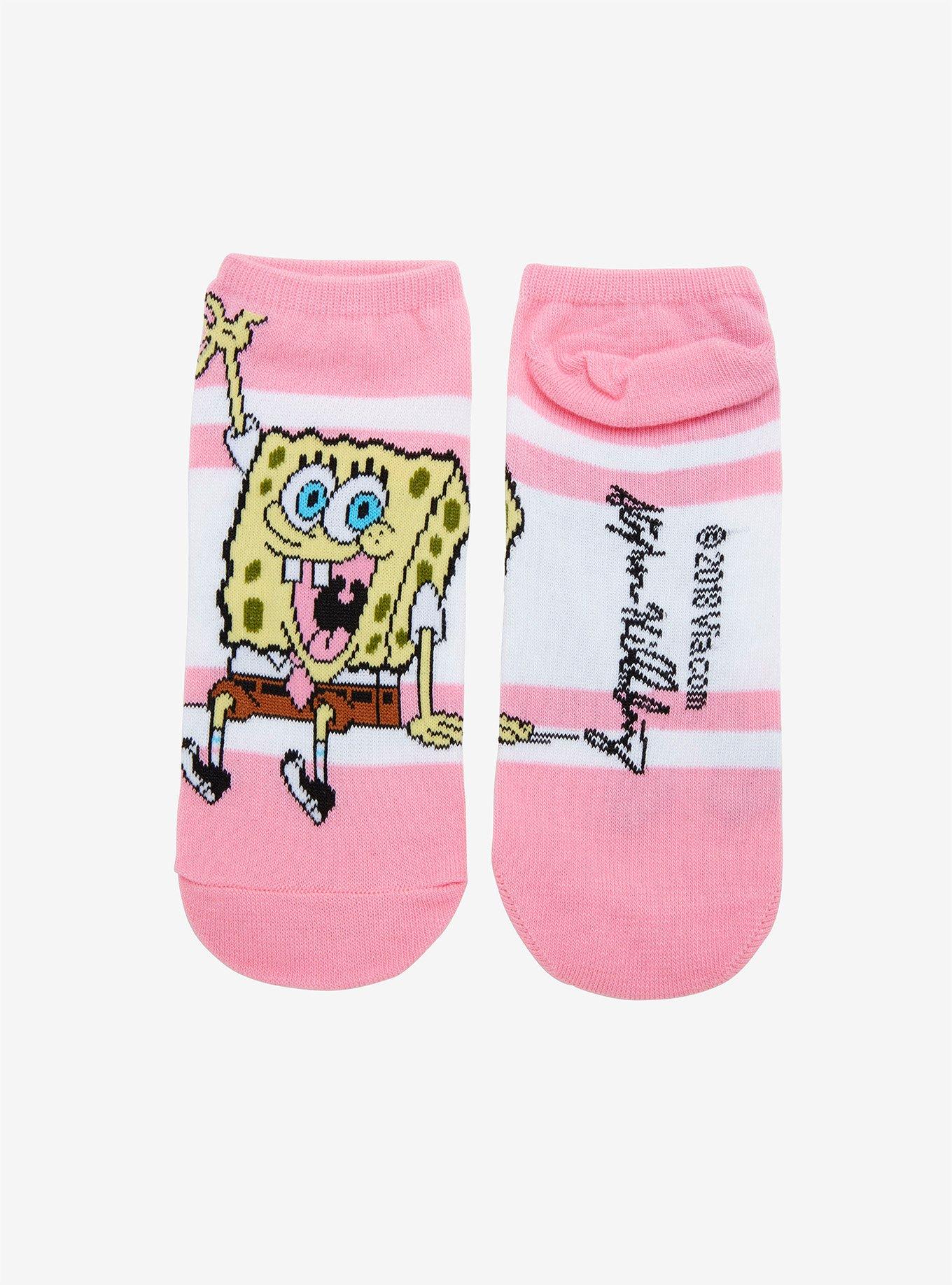 SpongeBob SquarePants Pink No-Show Socks, , hi-res