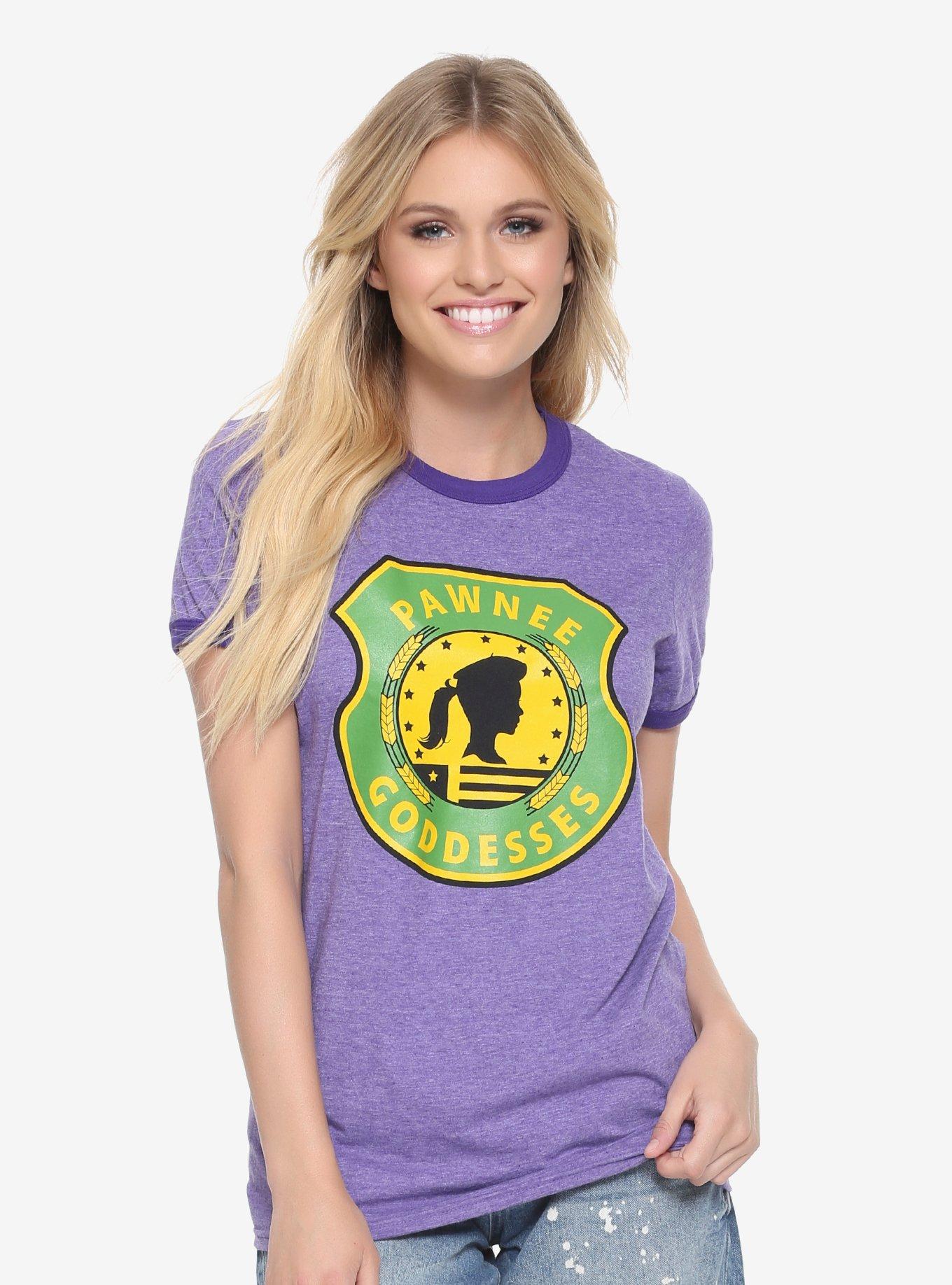 Parks And Recreation Pawnee Goddesses Womens Tee - BoxLunch Exclusive, PURPLE, hi-res