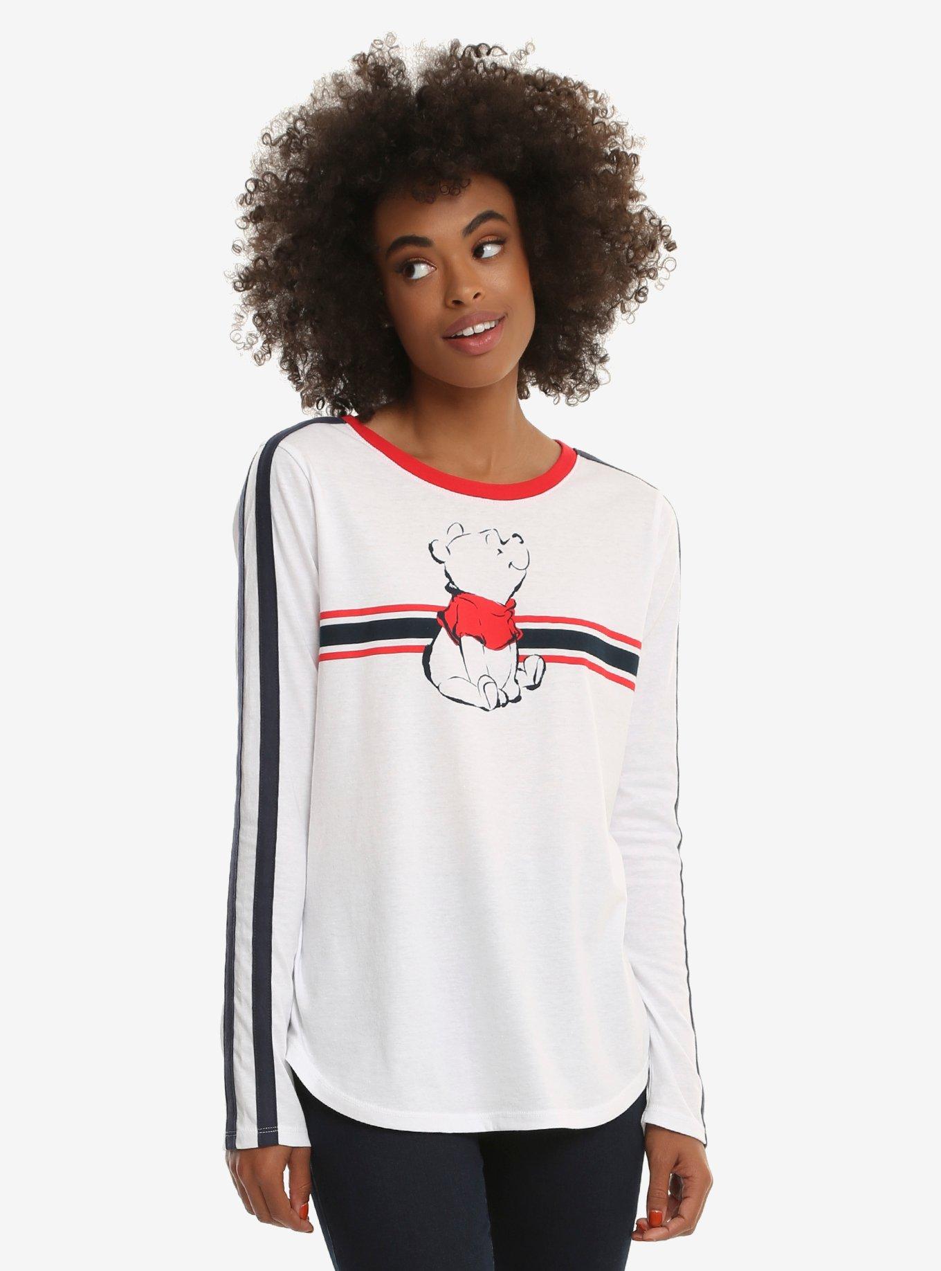 Disney Winnie The Pooh Varsity Womens Long Sleeve Tee - BoxLunch Exclusive, WHITE, hi-res