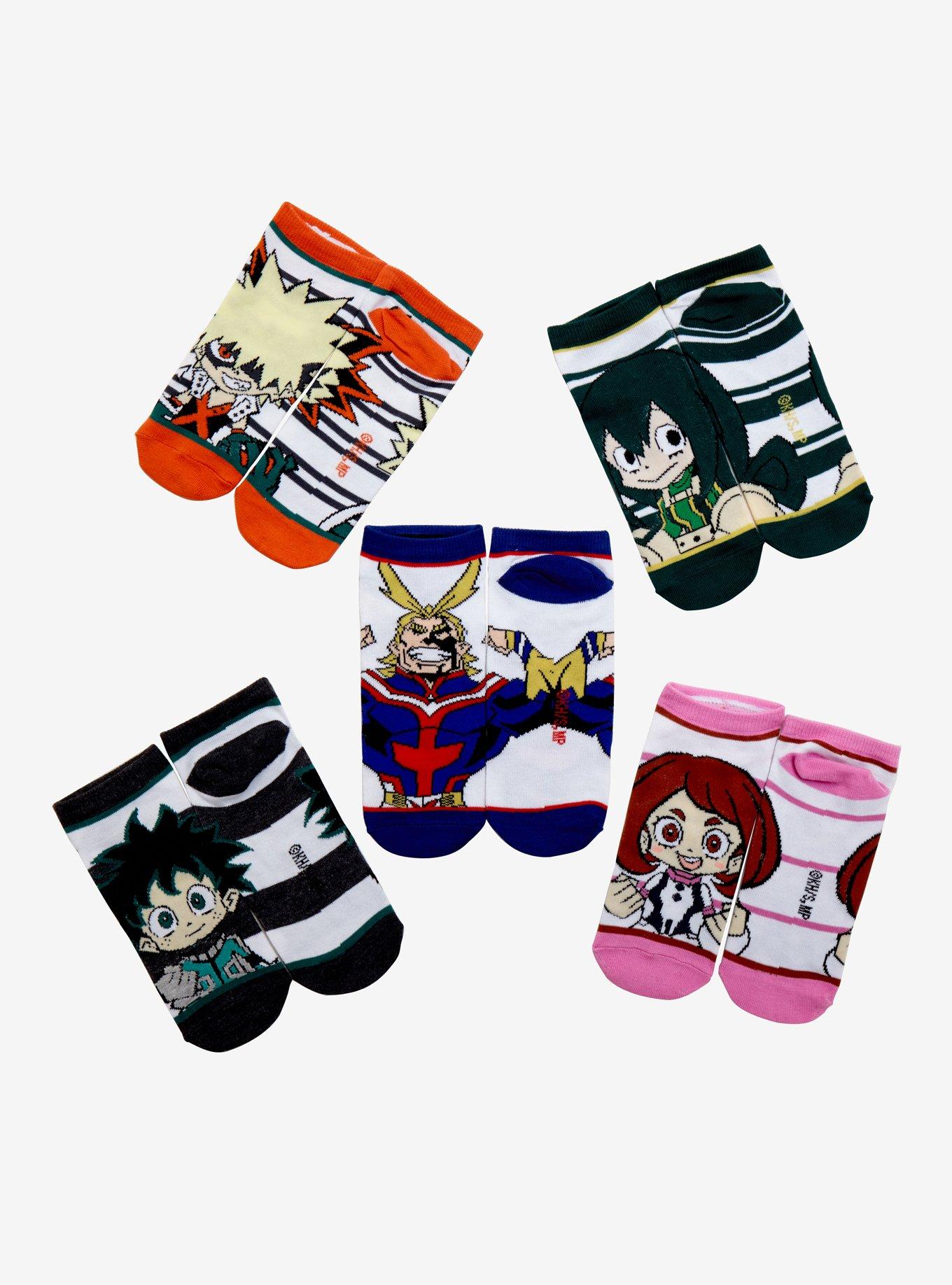 My Hero Academia Chibi No-Show Socks 5 Pair, , hi-res