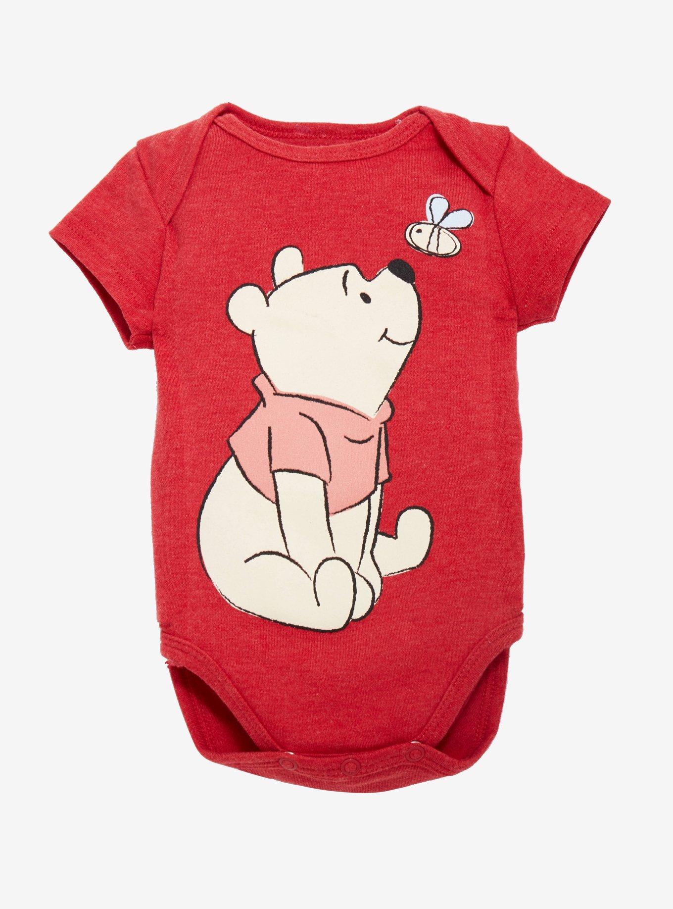 Disney Winnie The Pooh Bee Baby Bodysuit, RED, hi-res