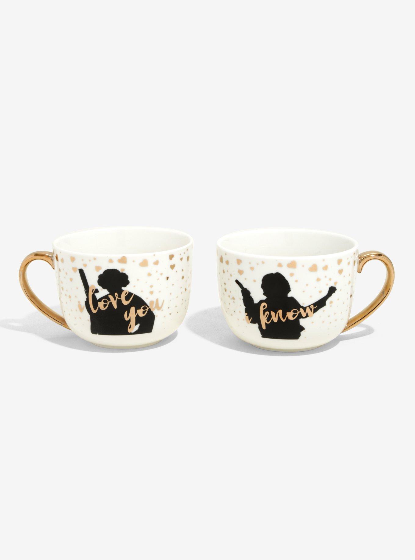 Star Wars Princess Leia & Han Solo Gold Foil Mug Set, , hi-res