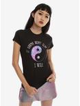 Yin-Yang Karma Slap Girls T-Shirt, BLACK, hi-res
