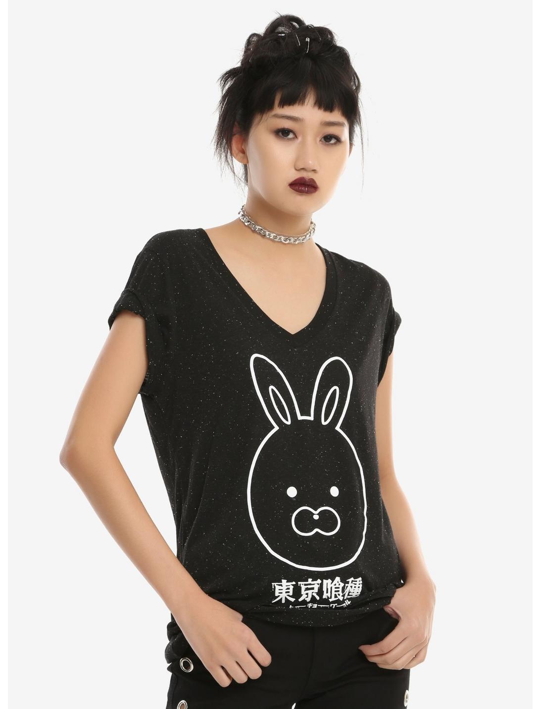 Tokyo Ghoul Touka Rabbit Mask Speckled Girls T-Shirt, MULTI, hi-res