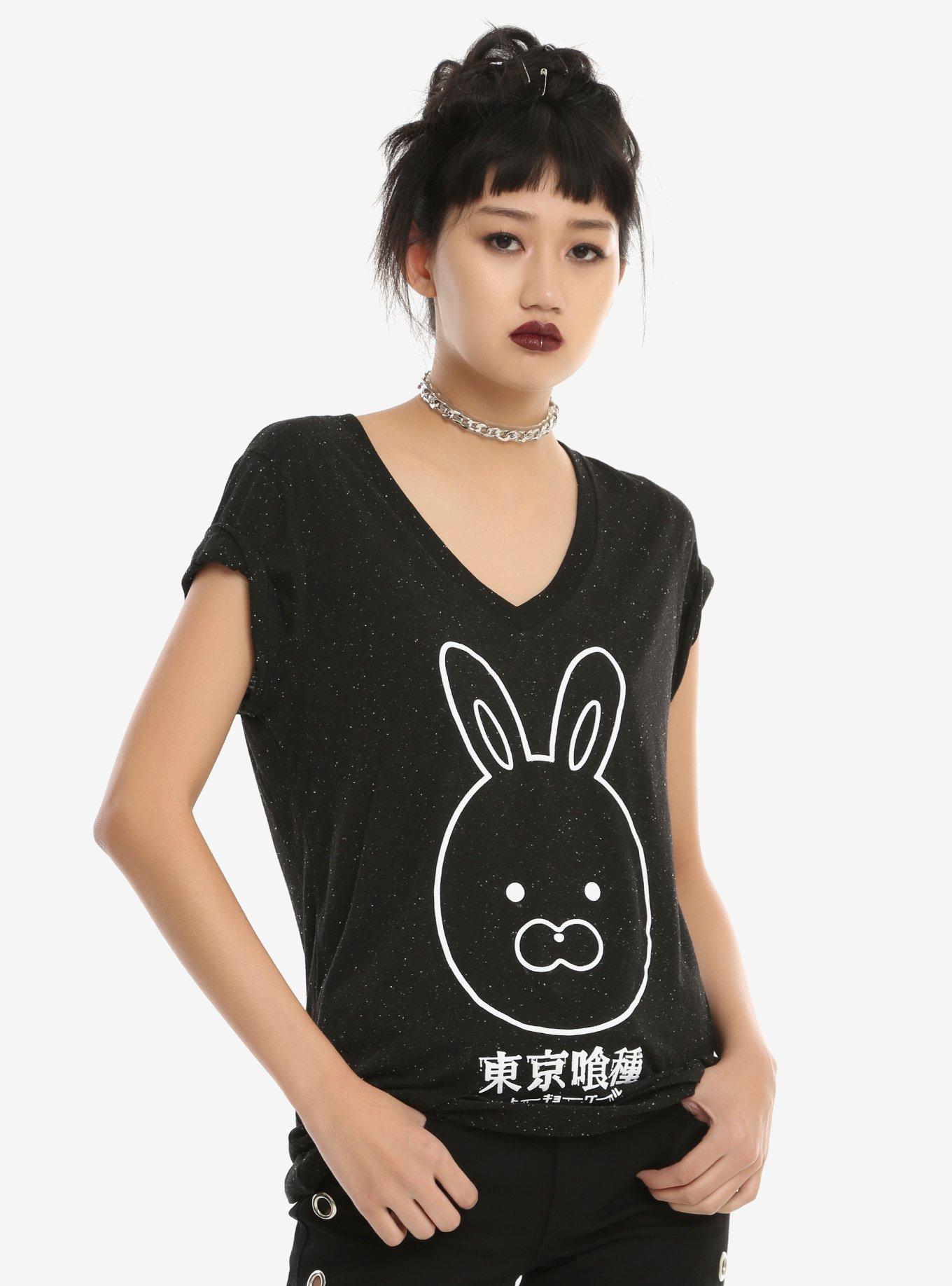 Tokyo Ghoul Touka Rabbit Mask Speckled Girls T-Shirt, MULTI, hi-res