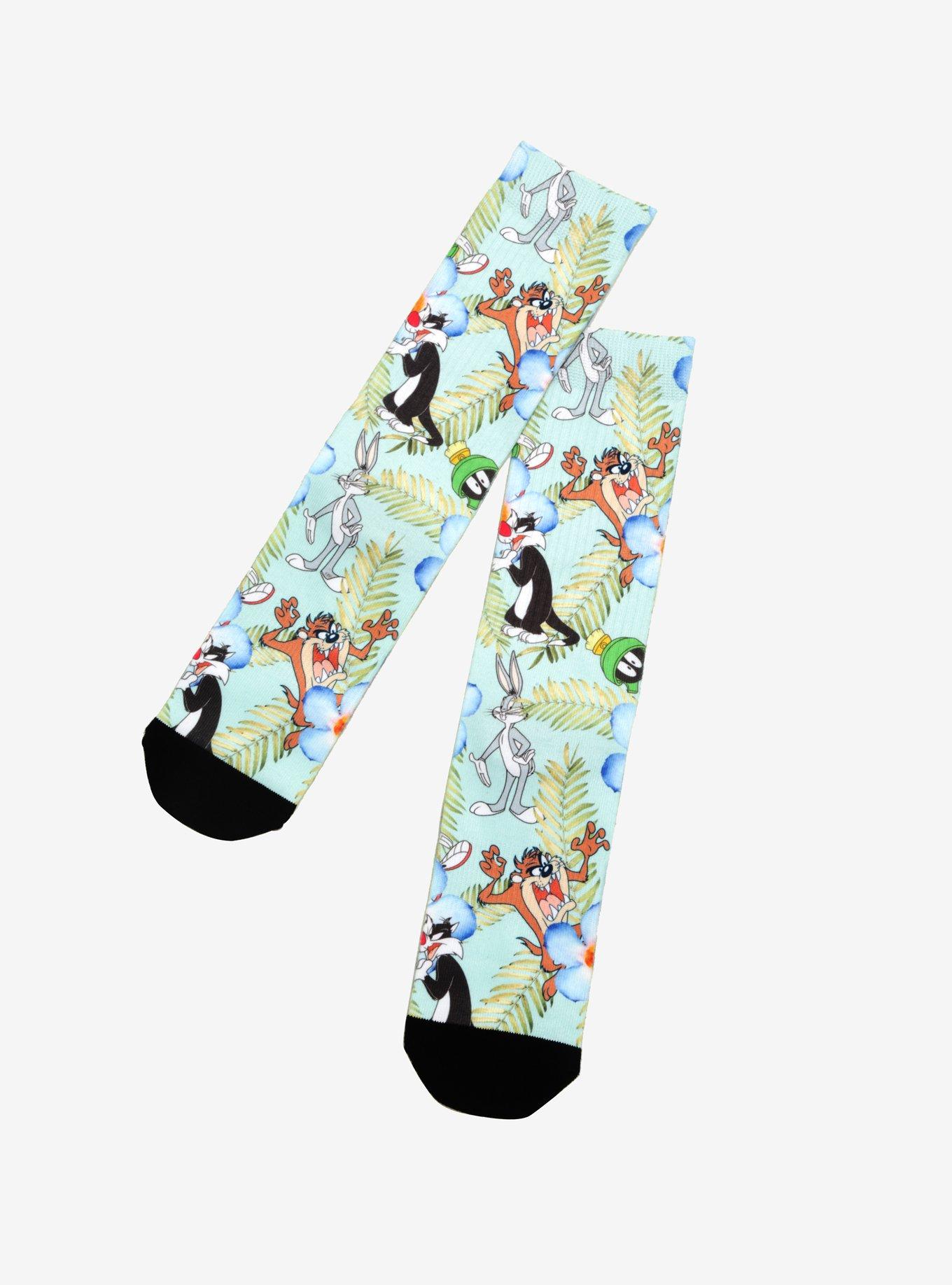 Looney Tunes Hawaiian Print Crew Socks, , hi-res