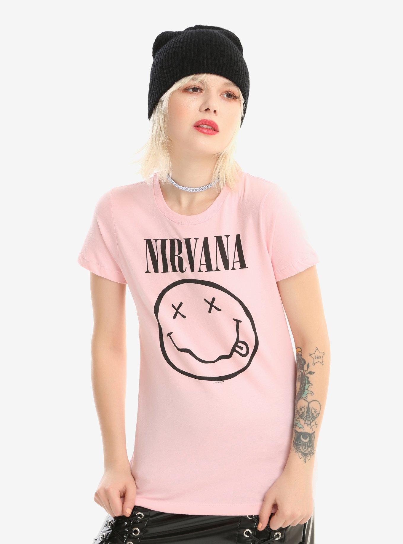 Nirvana Pink Smile Girls T-Shirt, PINK, hi-res