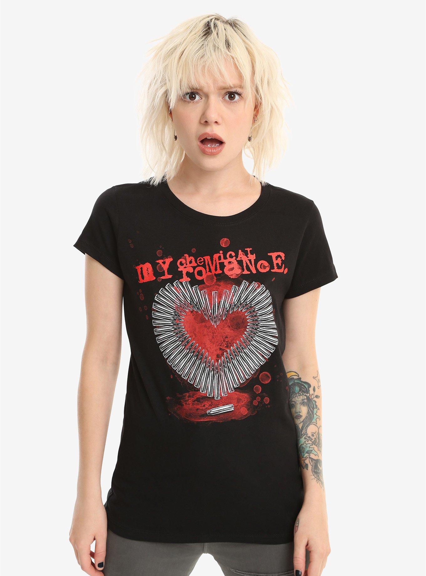 My Chemical Romance Bullet Heart Girls T-Shirt, BLACK, hi-res