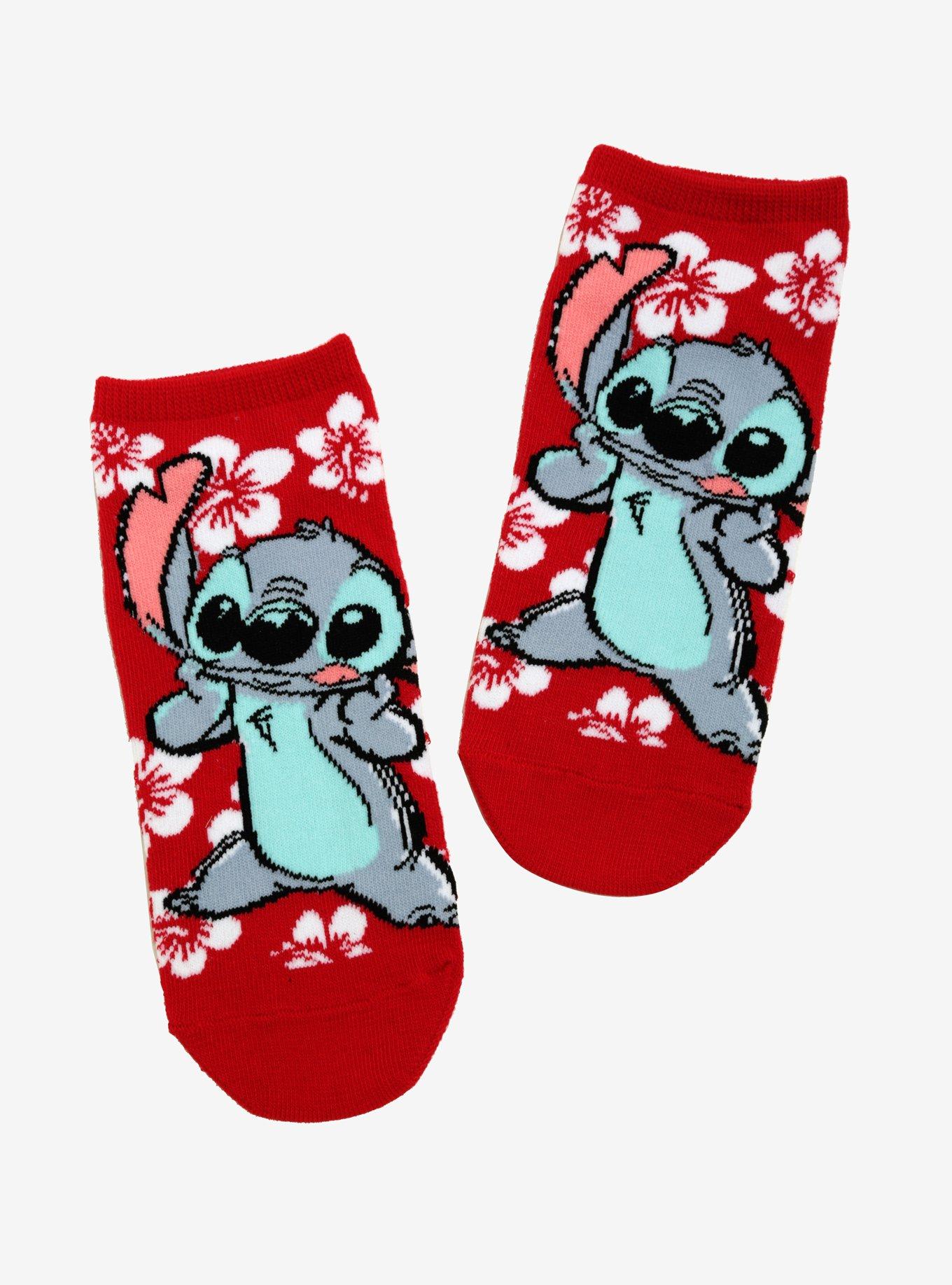 Disney Lilo & Stitch Hibiscus Stitch No-Show Socks, , hi-res