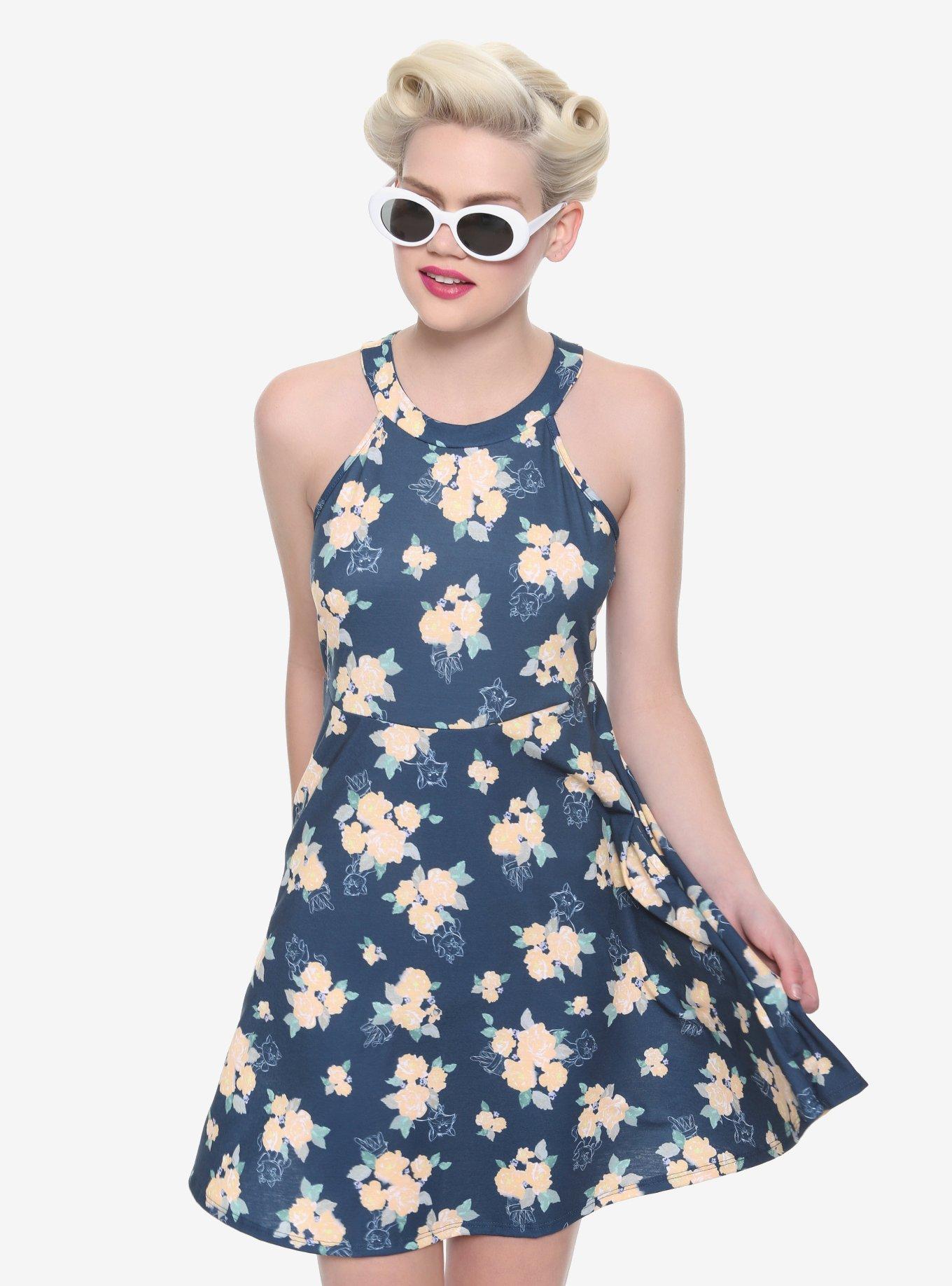 Disney The Aristocats Floral Dress, NAVY, hi-res