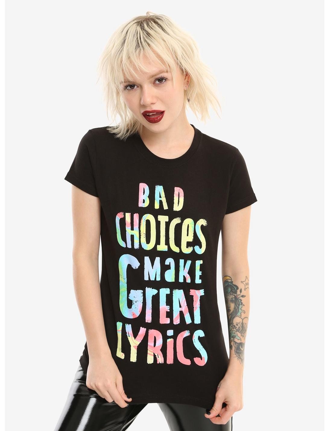 Bad Choices Good Lyrics Girls T-Shirt, BLACK, hi-res