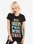 Bad Choices Good Lyrics Girls T-Shirt, BLACK, hi-res