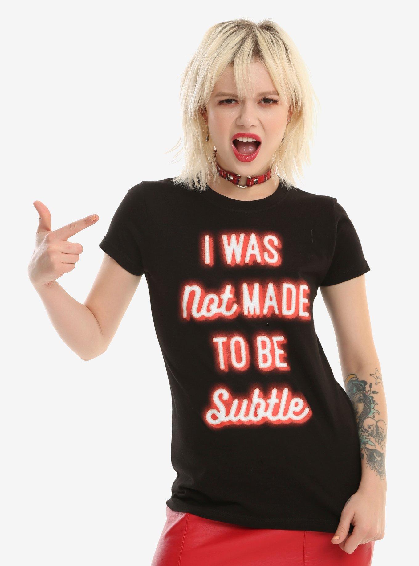 Not Made To Be Subtle Girls T-Shirt, BLACK, hi-res