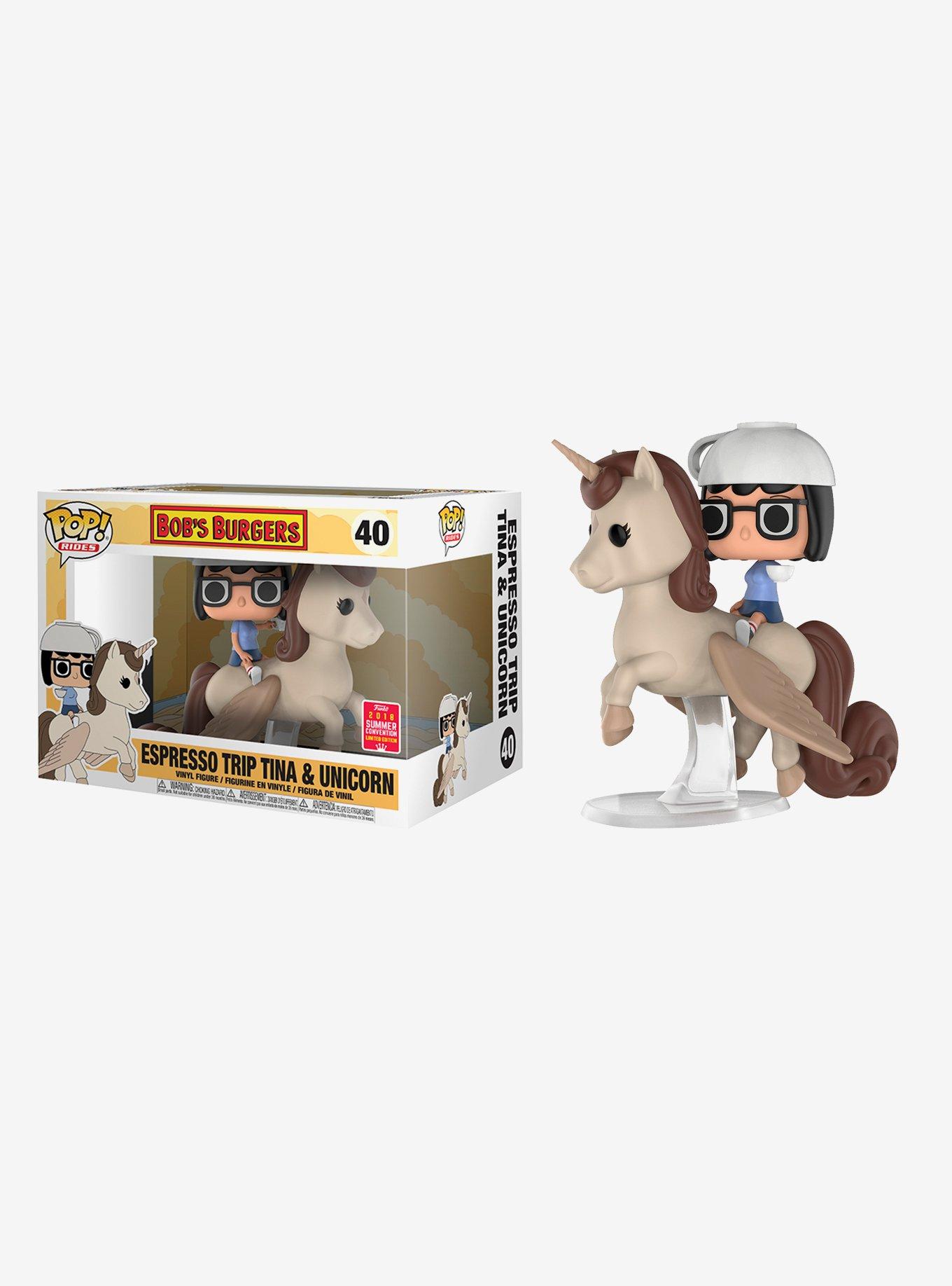 Funko Pop! Rides Bob's Burgers Espresso Trip Tina & Unicorn Vinyl Figure - 2018 Summer Convention Exclusive, , hi-res