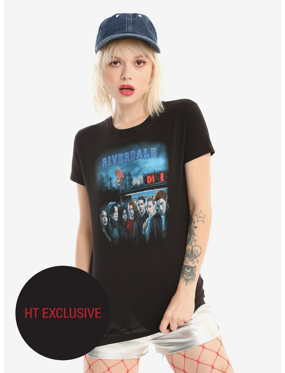 Riverdale Group Diner Girls T-Shirt Hot Topic Exclusive, BLACK, hi-res