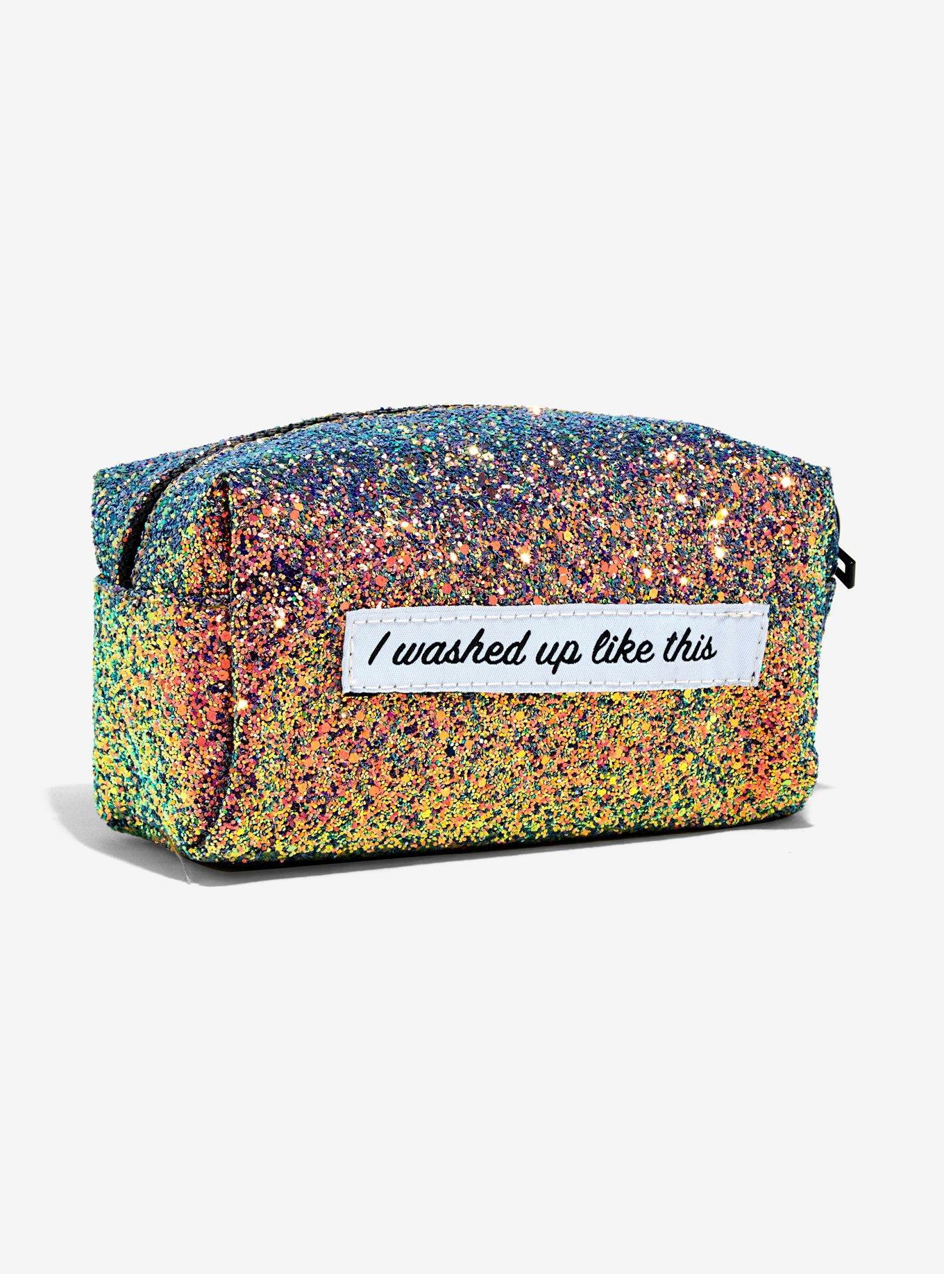Glitter Encrusted Mermaid Makeup Bag, , hi-res