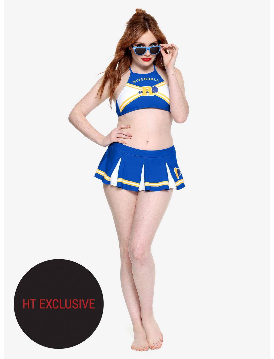 Riverdale Cheer Swim Bottoms Hot Topic Exclusive, BLUE, hi-res