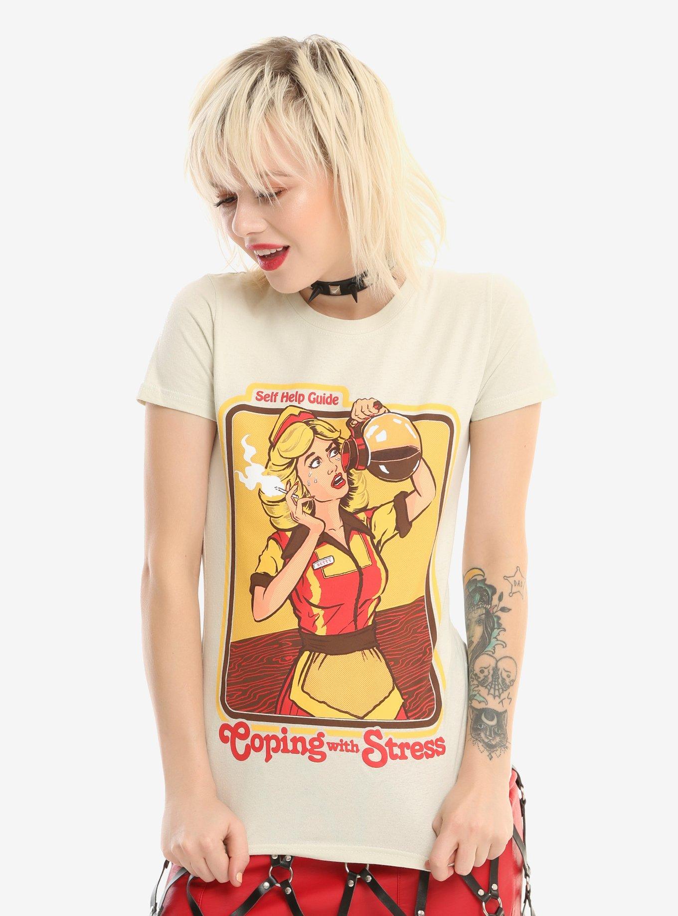 Steven Rhodes Coping With Stress Girls T-Shirt, IVORY, hi-res