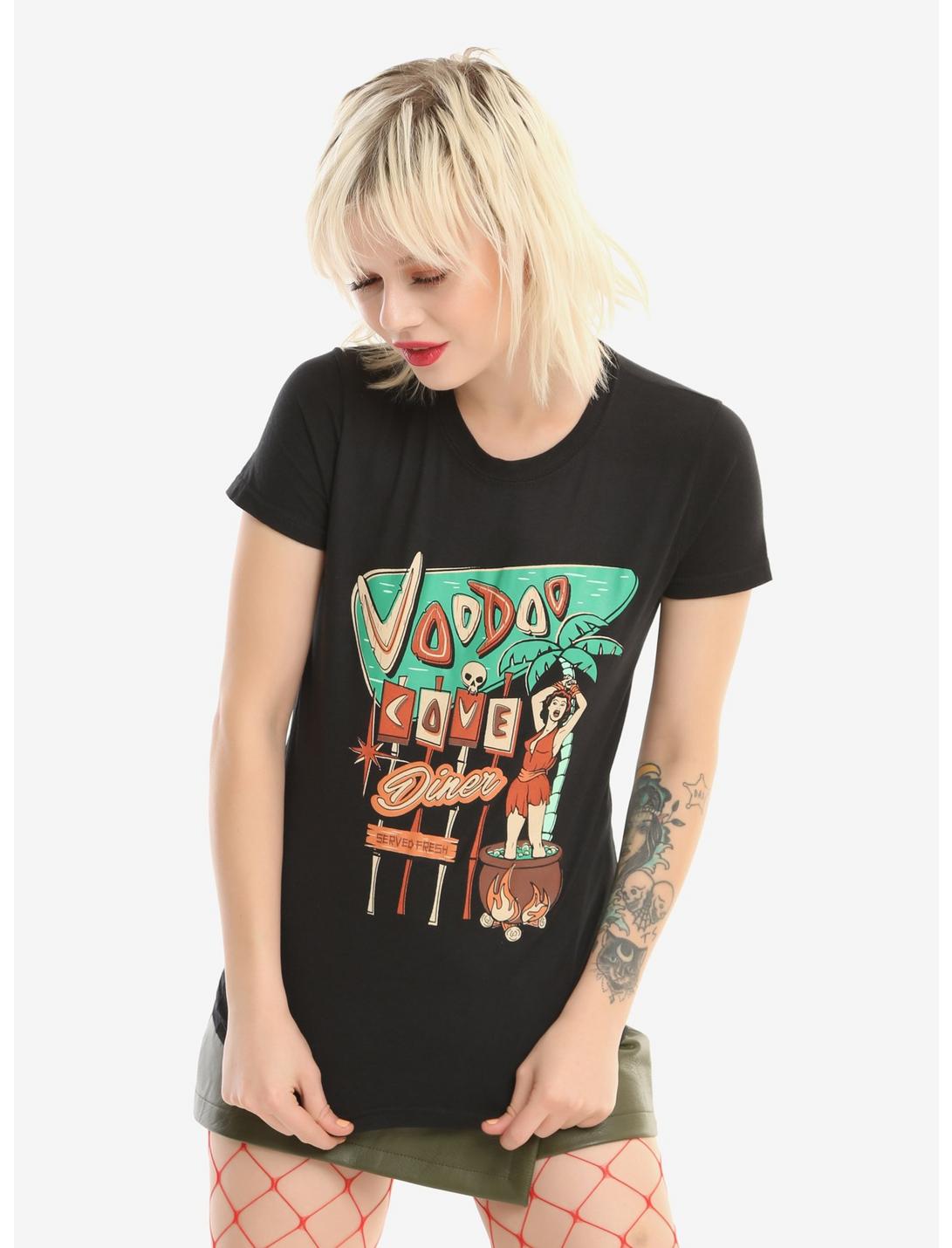 Voodoo Cove Girls T-Shirt By Steven Rhodes, BLACK, hi-res