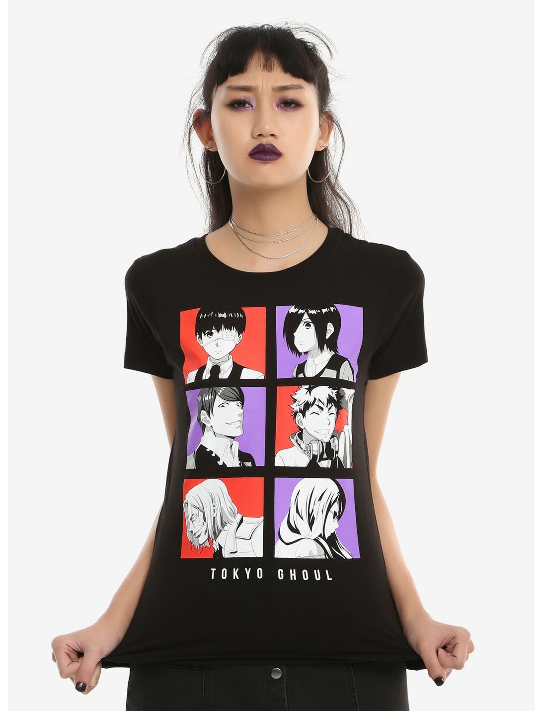 Tokyo Ghoul Character Grid Girls T-Shirt, BLACK, hi-res