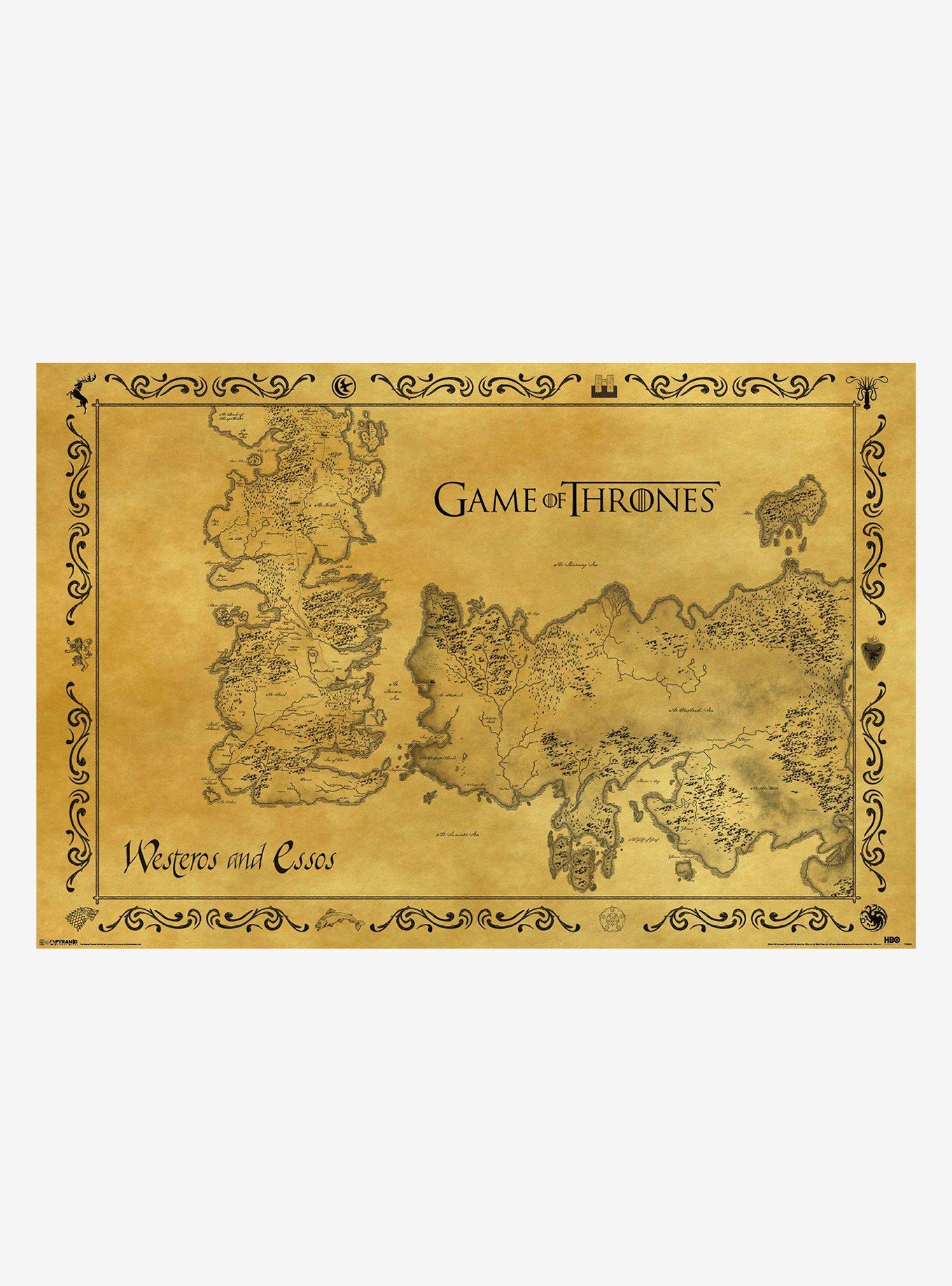Game Of Thrones Westeros And Essos Map Poster, , hi-res