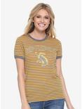 Harry Potter Hufflepuff Striped Womens Ringer Tee - BoxLunch Exclusive, ELECTRIC YELLOW, hi-res