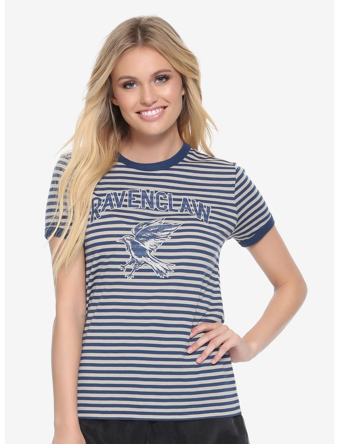 Harry Potter Ravenclaw Striped Womens Ringer Tee - BoxLunch Exclusive, NAVY, hi-res
