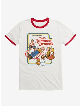 Let's Summon Demons Ringer T-Shirt By Steven Rhodes, , hi-res