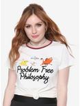 Disney The Lion King Problem Free Girls Ringer T-Shirt, BROWN, hi-res