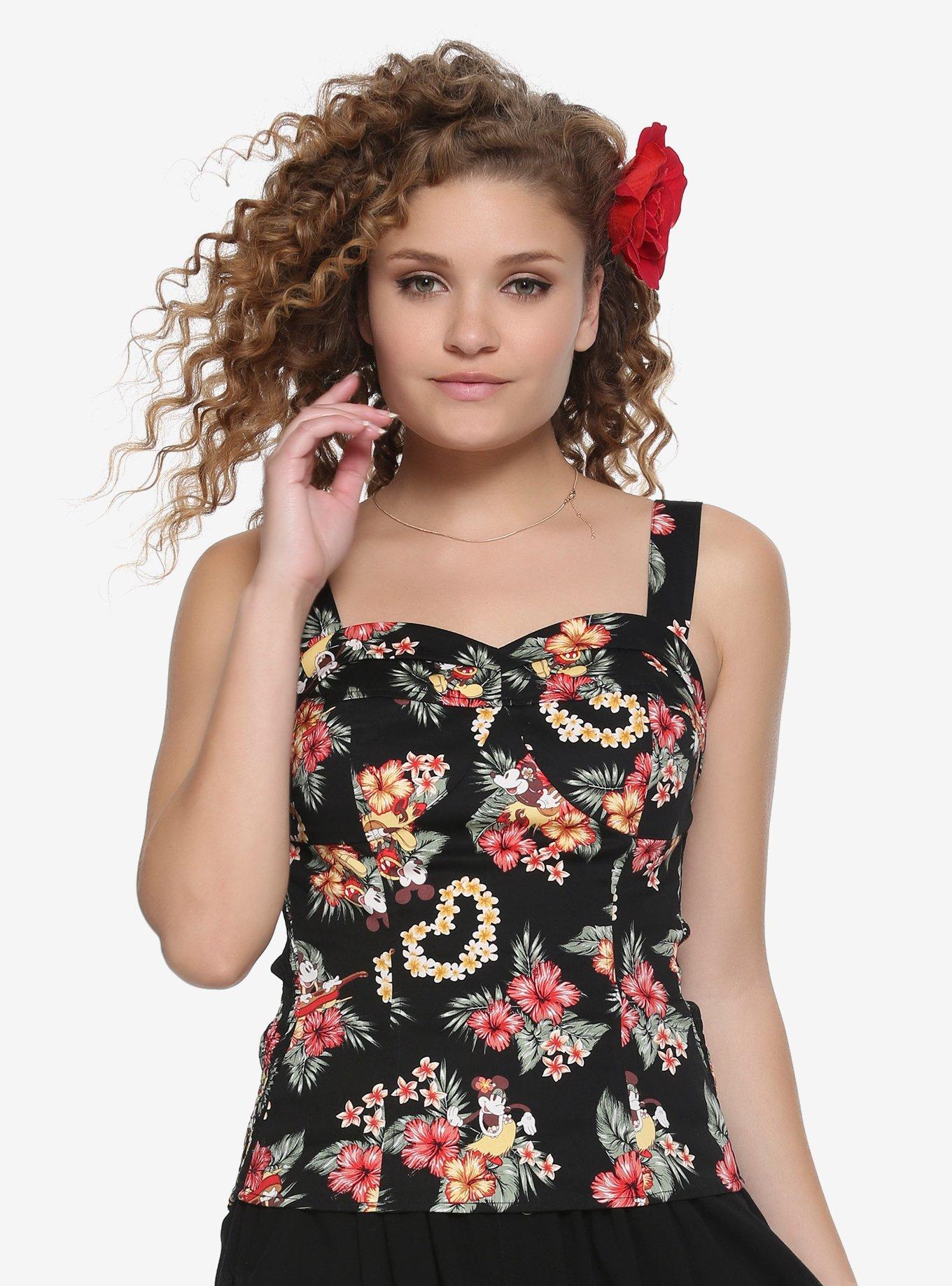 Disney Mickey Mouse & Minnie Mouse Tropical Retro Tank Top, MULTI, hi-res