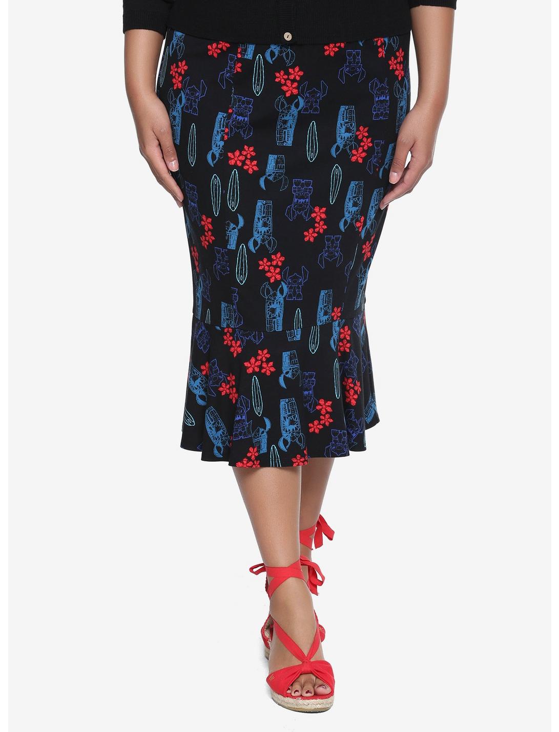 Disney Lilo & Stitch High-Waisted Wiggle Skirt Plus Size, MULTI, hi-res