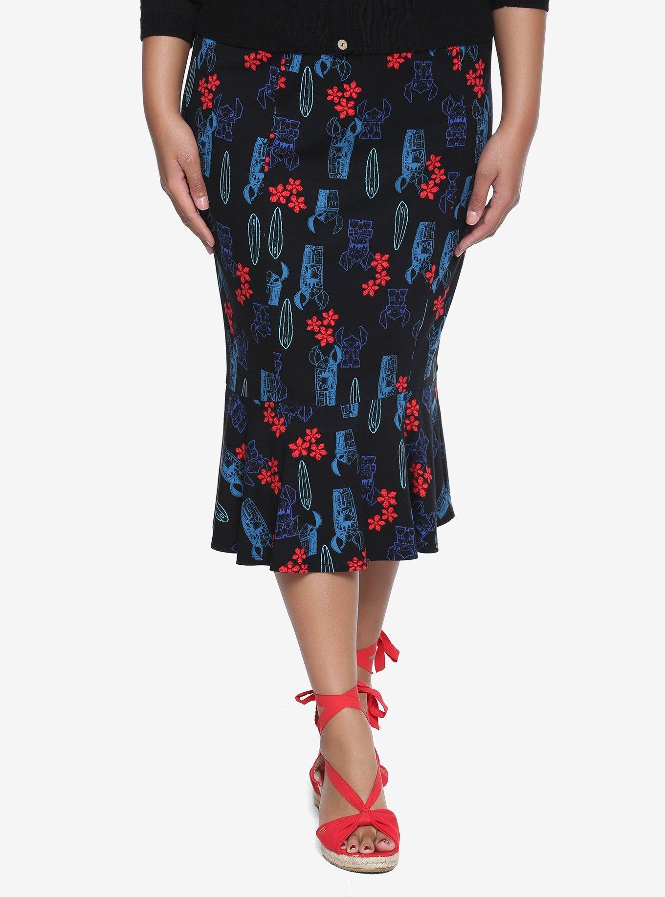 Disney Lilo & Stitch High-Waisted Wiggle Skirt Plus Size, MULTI, hi-res