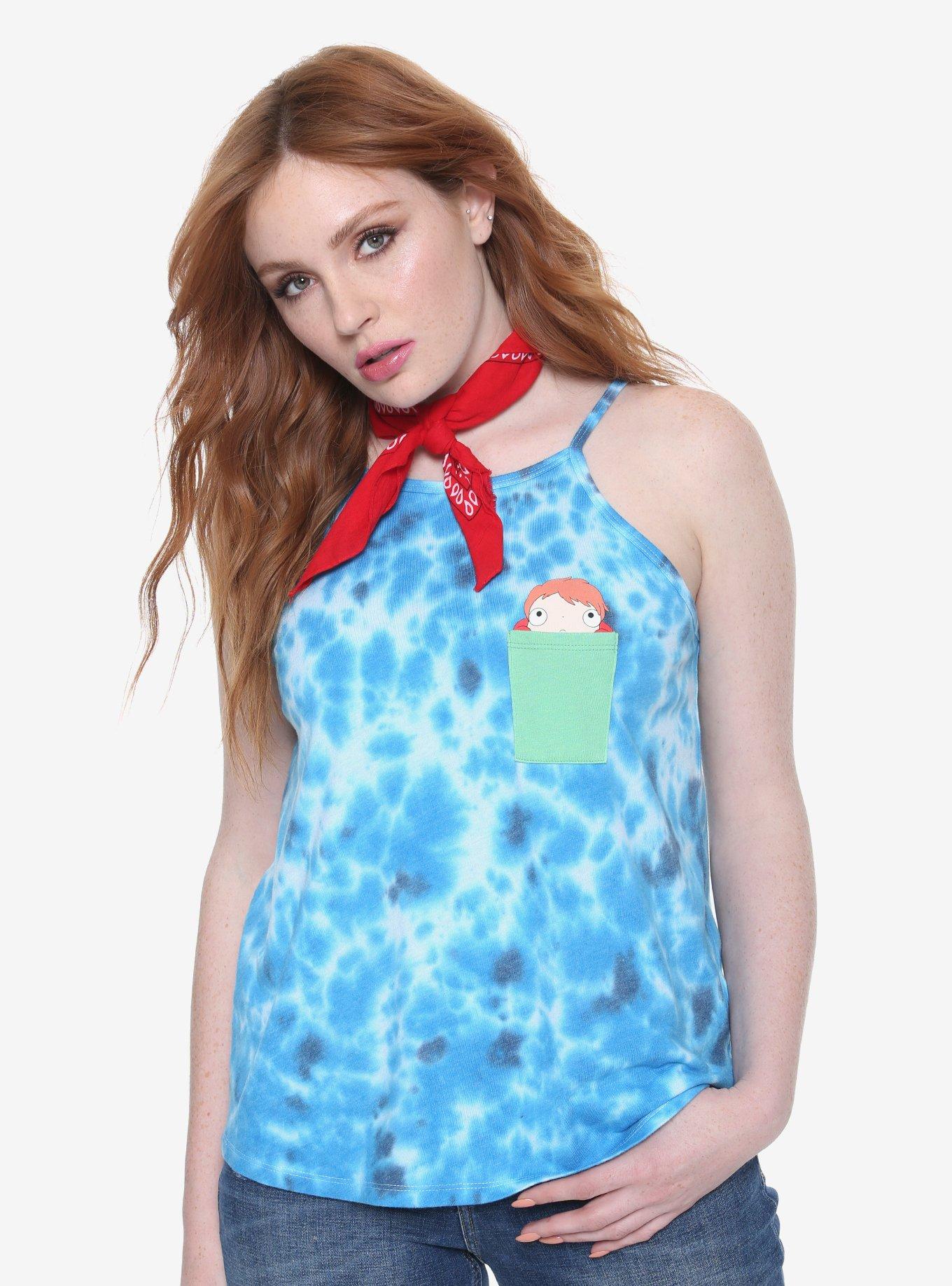 Her Universe Studio Ghibli Ponyo High Neck Pocket Tie-Dye Tank Top, TIE DYE, hi-res